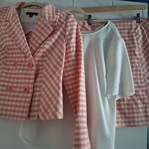 Brooks Brothers Pink Gingham 3 Piece Suit Set